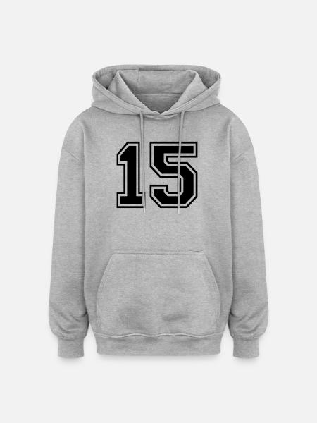 15 - Sweat à capuche oversize unisexe - gris chiné