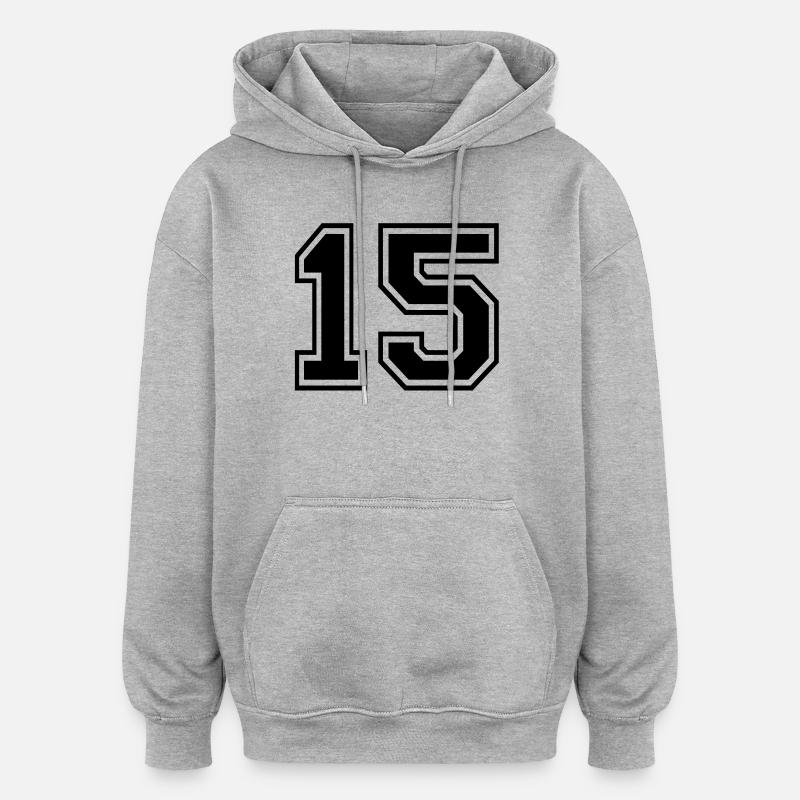 15 - Sweat à capuche oversize unisexe - gris chiné