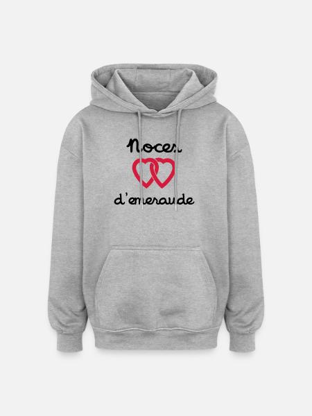 Noces d'emeraude - Sweat à capuche oversize unisexe - gris chiné