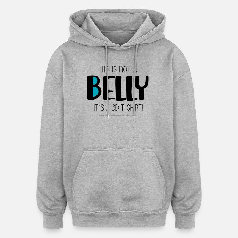 Ce n’est pas un ventre - Sweat à capuche oversize unisexe - gris chiné