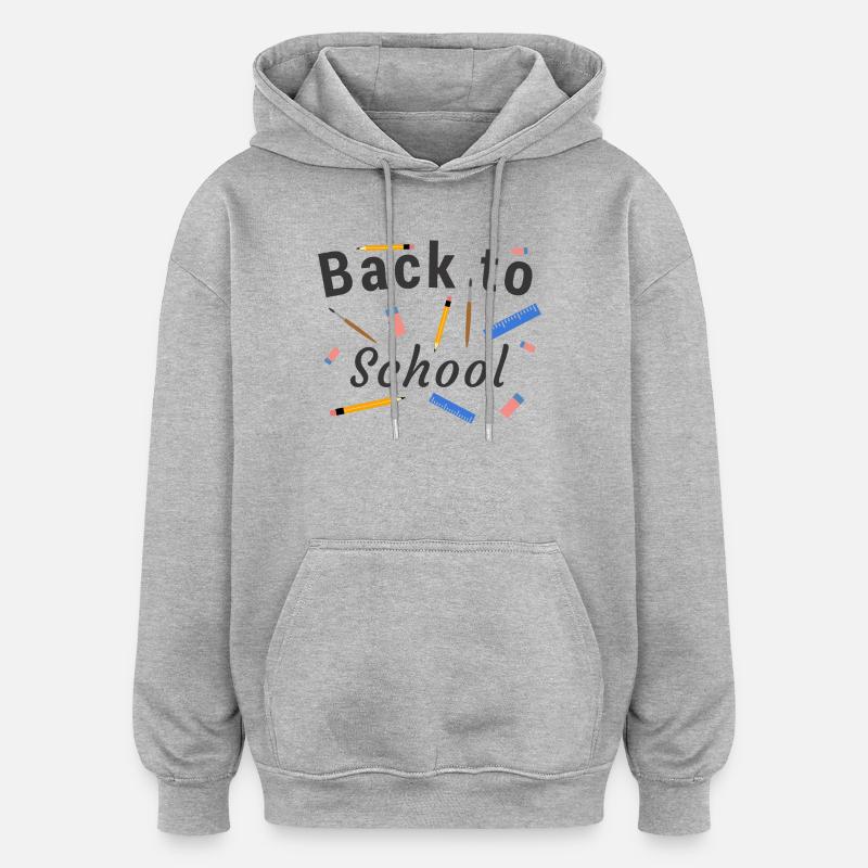 Back to School - Sweat à capuche oversize unisexe - gris chiné