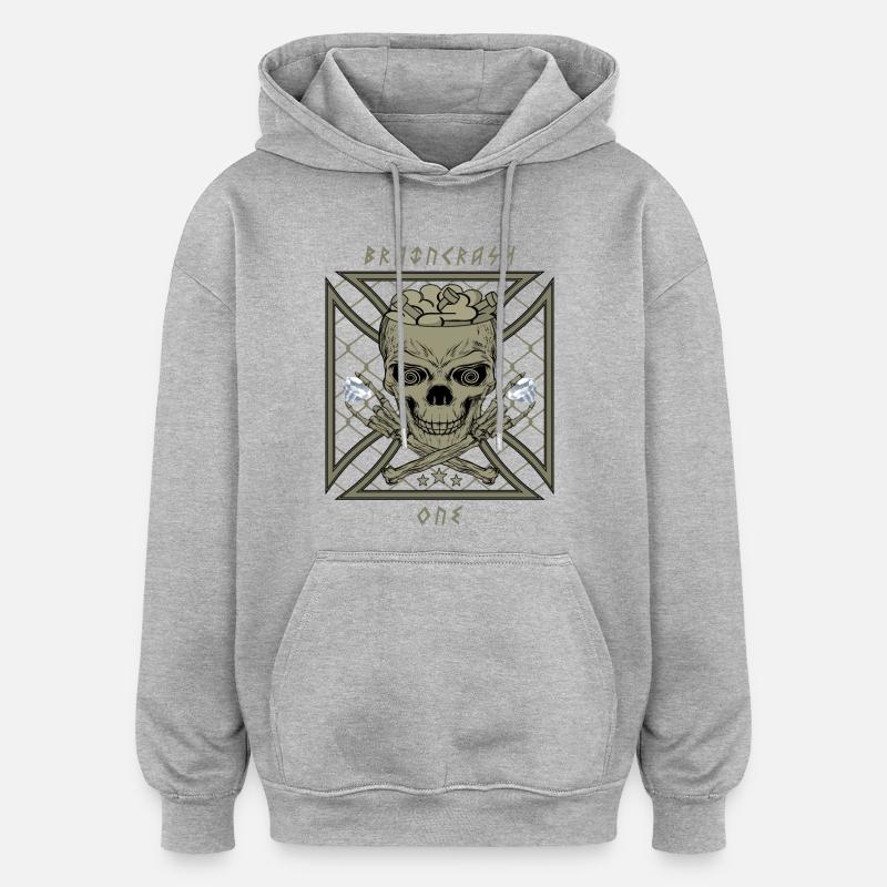 Brain Crash One - Sweat à capuche oversize unisexe - gris chiné