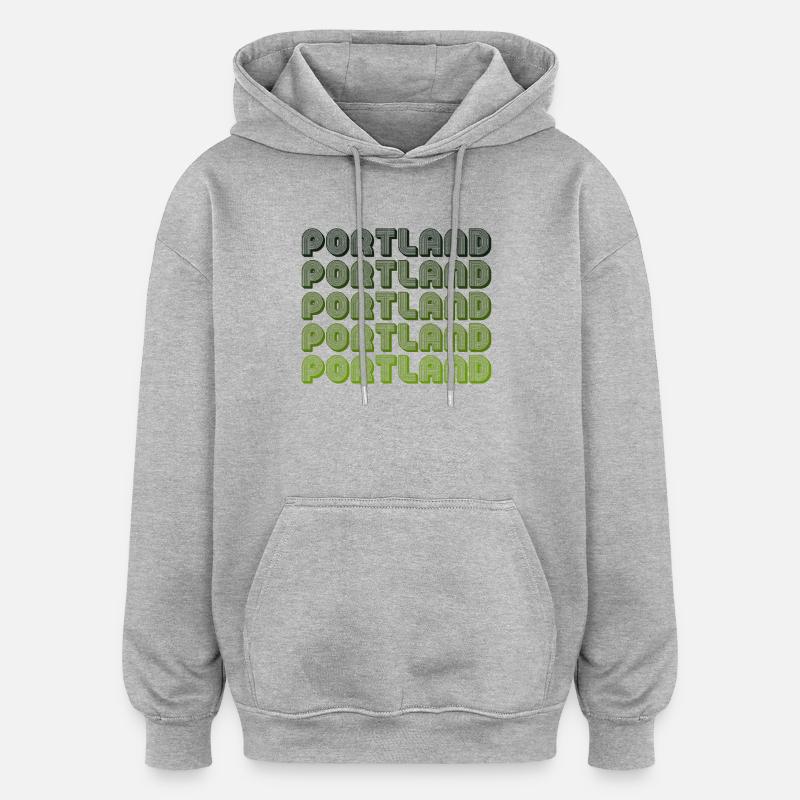 Portland Retro Gradient Pattern - Oversized Unisex Hoodie - heather grey