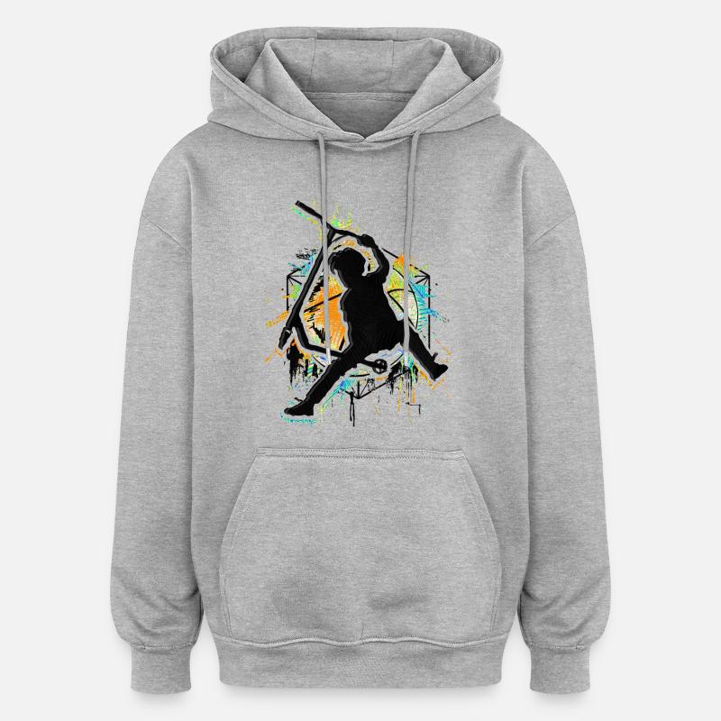 Scooter - Stunt scooter - Scooter - Scooter - Sweat à capuche oversize unisexe - gris chiné