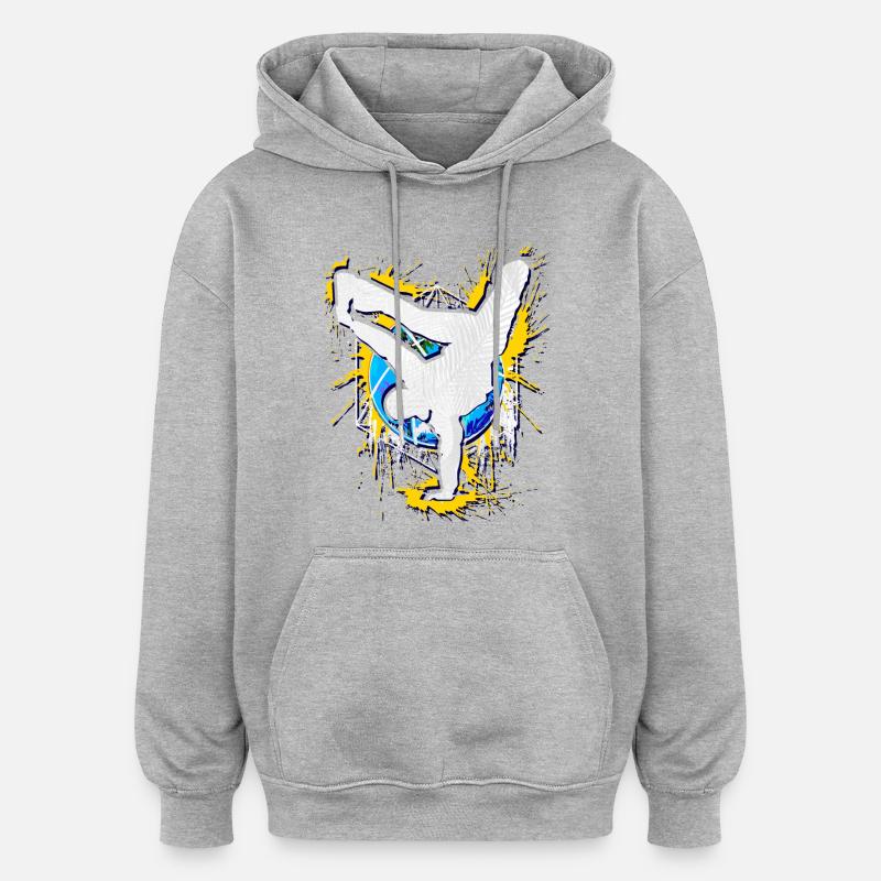 Breakdance - Breakdancer - Breakdancing - BBoy - Sweat à capuche oversize unisexe - gris chiné