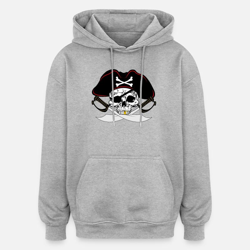 Pirate à la dent d’or - Sweat à capuche oversize unisexe - gris chiné