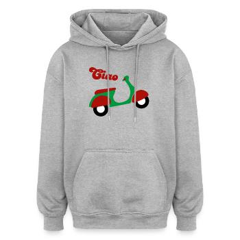 Roller Ciao Italien Urlaub Lebensfreude Fan happy - Oversized Unisex Hoodie - Grau meliert - Vorne - Noah (186cm)