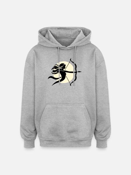 Sagittarius female - Oversized Unisex Hoodie - heather grey