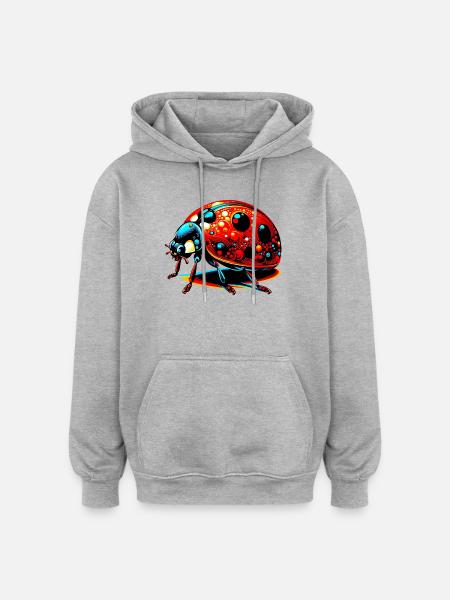 Ladybird - Oversized Unisex Hoodie - heather grey