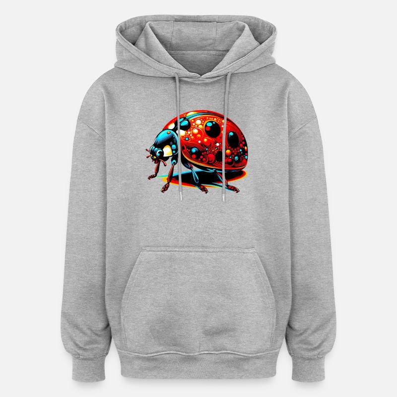 Coccinelle - Sweat à capuche oversize unisexe - gris chiné