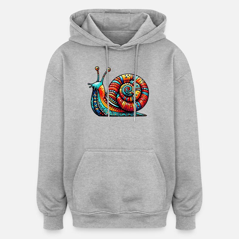 Snail - Oversized Unisex Hoodie - heather grey