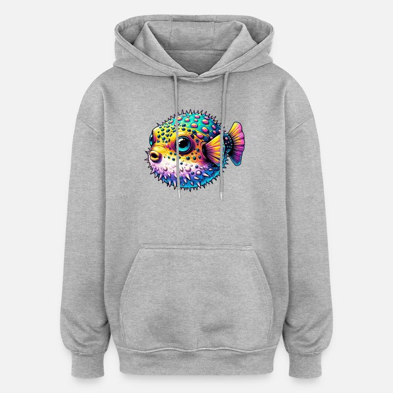 Blowfish - Sweat à capuche oversize unisexe - gris chiné