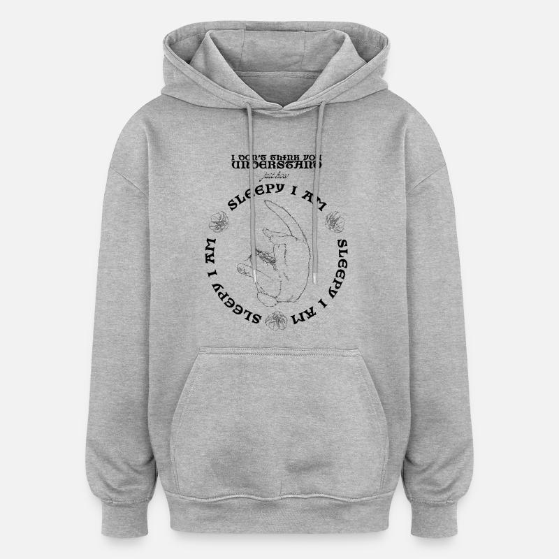 SOMNOLENT - Sweat à capuche oversize unisexe - gris chiné