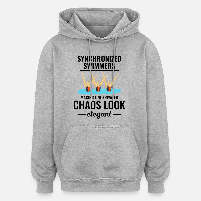 Natation synchronisée Chaos sous-marin Élégant - Sweat à capuche oversize unisexe - gris chiné