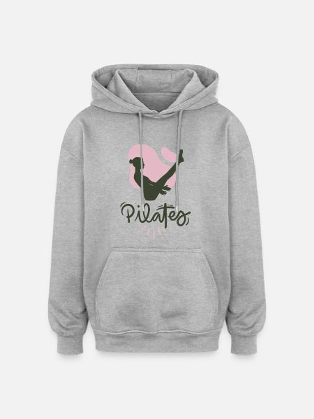 Pilates - Sweat à capuche oversize unisexe - gris chiné