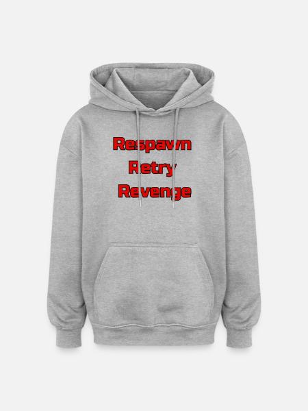 Respawn Retry Revenge - Oversized Unisex Hoodie - heather grey