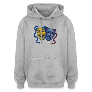 Theater maskiert Freude und Trauer - Oversized Unisex Hoodie - Grau meliert - Vorne - Noah (186cm)