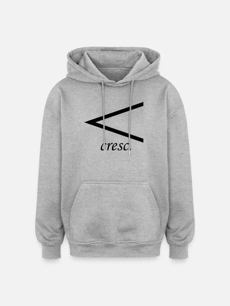 Crescendo - Musical Sign for Music Fans - Oversized Unisex Hoodie - heather grey