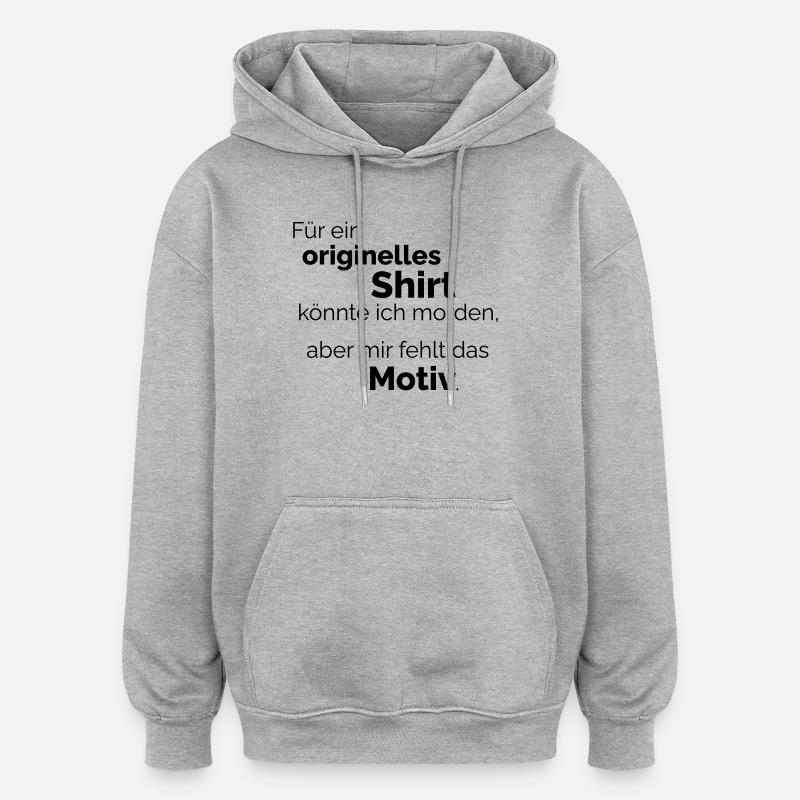 Motif - Sweat à capuche oversize unisexe - gris chiné