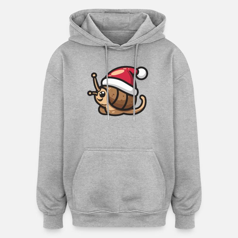 Noël de l’escargot - Sweat à capuche oversize unisexe - gris chiné