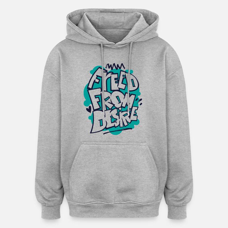 Feed From Desire Graffiti Tee - Oversized Unisex Hoodie - heather grey