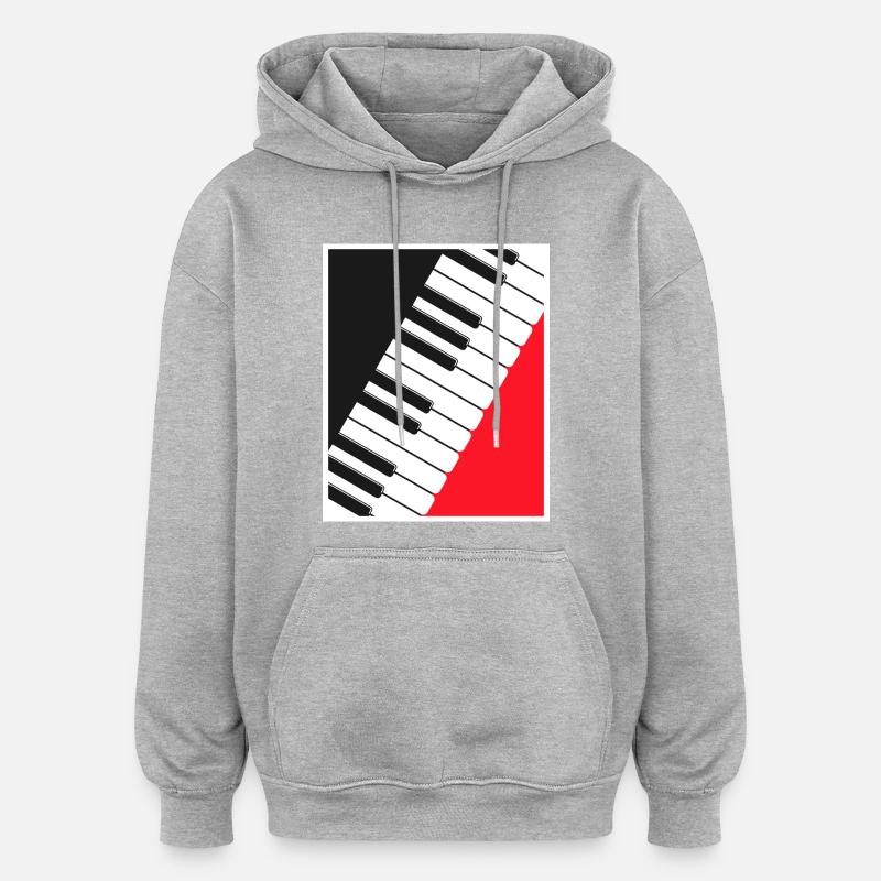 Art d’affiche clavier de piano - Sweat à capuche oversize unisexe - gris chiné