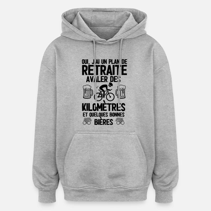 Retraité  - Sweat à capuche oversize unisexe - gris chiné
