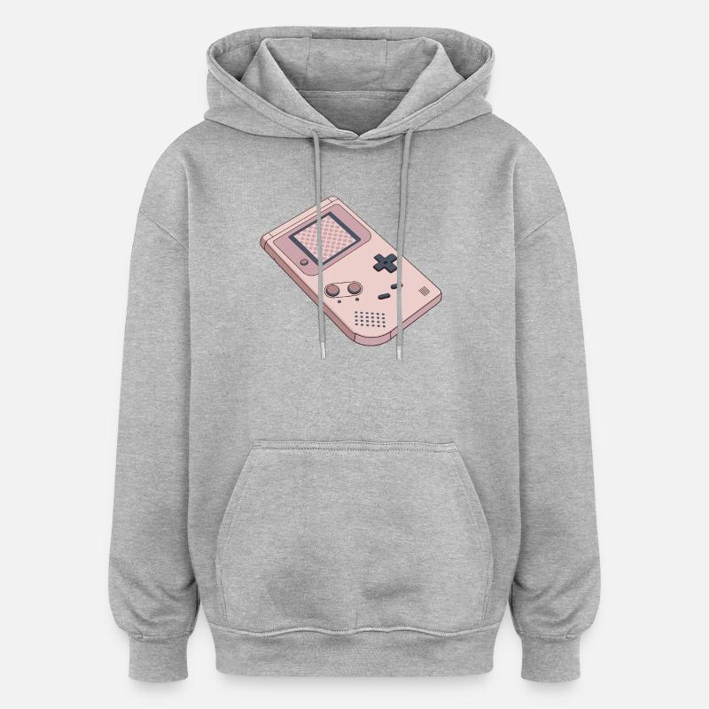 Retro-Pastell-Game Boy - Oversized Unisex Hoodie - Grau meliert