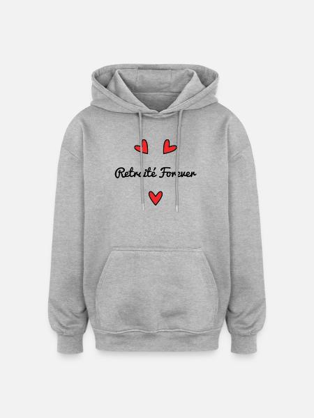 RETIREMENT. RETIRED. HAPPY RETIREMENT. ANNIVERSARY. - Oversized Unisex Hoodie - heather grey
