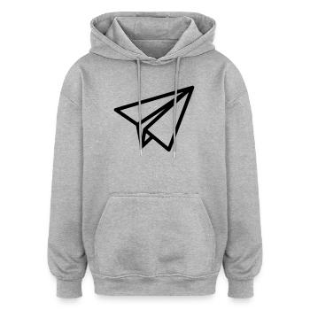 Avion en papier Avion - Sweat à capuche oversize unisexe - gris chiné - Devant - Noah (186cm)
