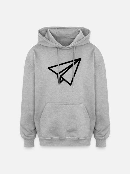 Papierflieger Flugzeug - Oversized Unisex Hoodie - Grau meliert