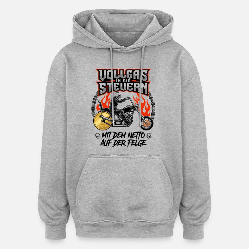 À fond dans les impôts - Sweat à capuche oversize unisexe - gris chiné