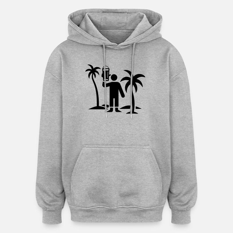 Party Vacation Island Beer - Oversized luvtröja unisex - gråmelerad