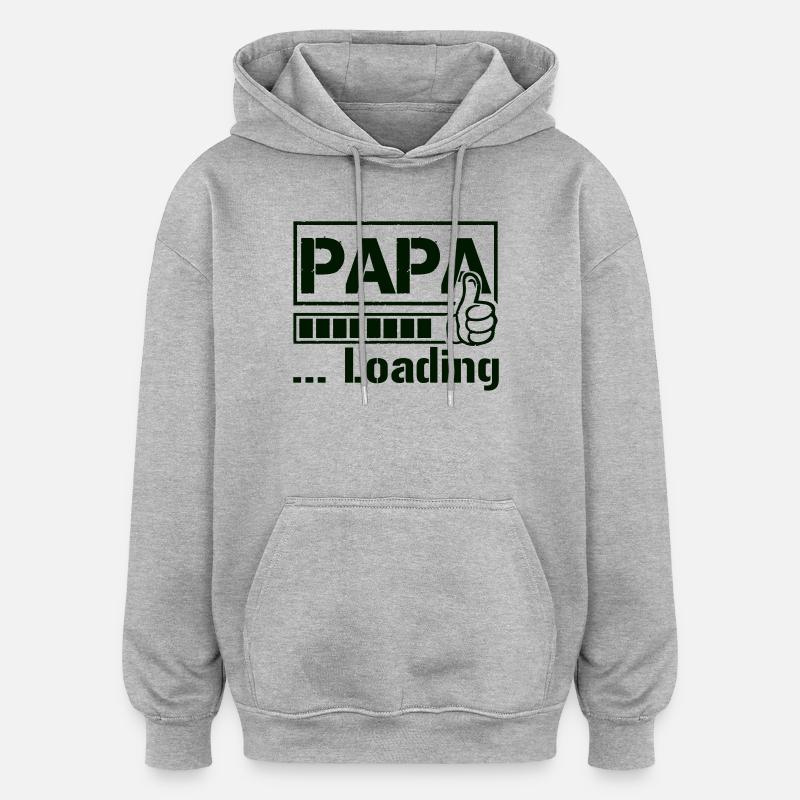 papa_loading_1 - Sweat à capuche oversize unisexe - gris chiné