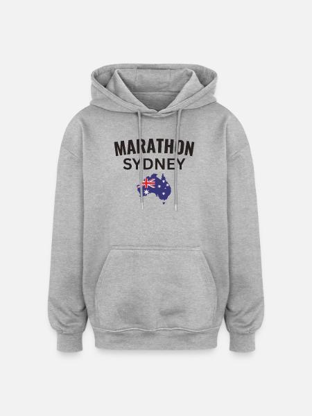 Marathon Sydney - Oversized Unisex Hoodie - heather grey