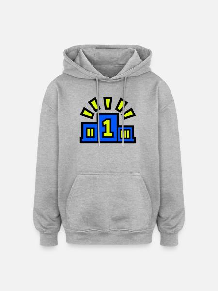 Winner Podium Place 1 Champion - Oversized Unisex Hoodie - heather grey