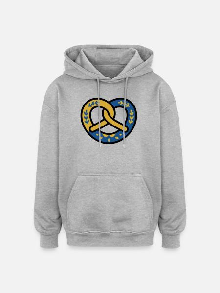 Pretzel Diamond Pattern Bavaria Volksfest Munich - Oversized Unisex Hoodie - heather grey