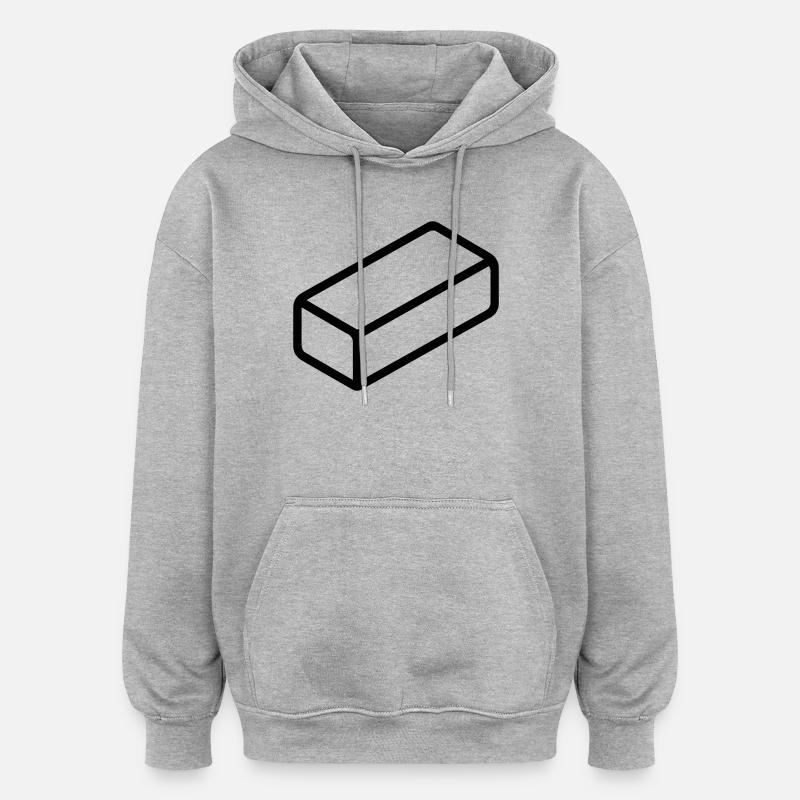 brique - Sweat à capuche oversize unisexe - gris chiné