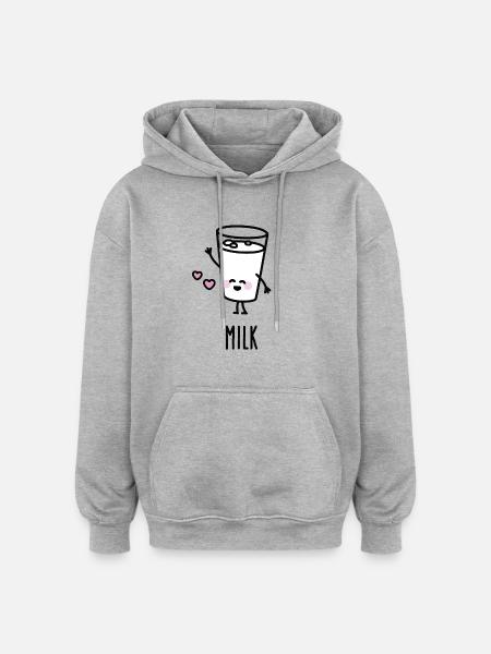 Milk - Best friends forever (BFF) - Oversize unisex hoodie - grå meleret