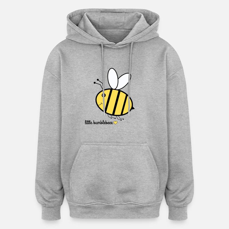 peu bumblebeee - Sweat à capuche oversize unisexe - gris chiné