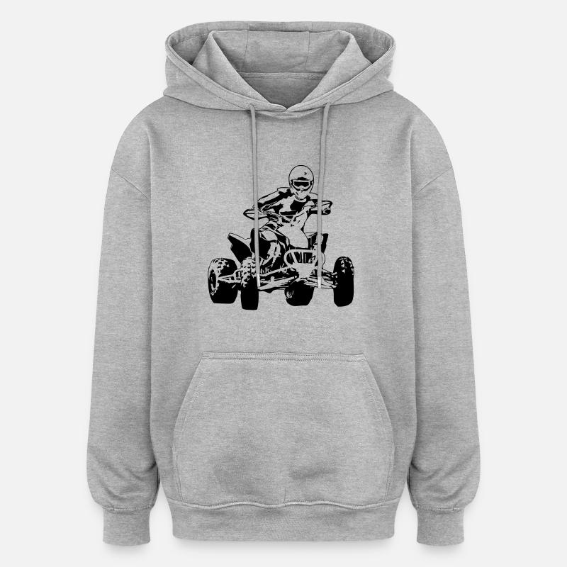 Quad - Oversized Unisex Hoodie - Grau meliert