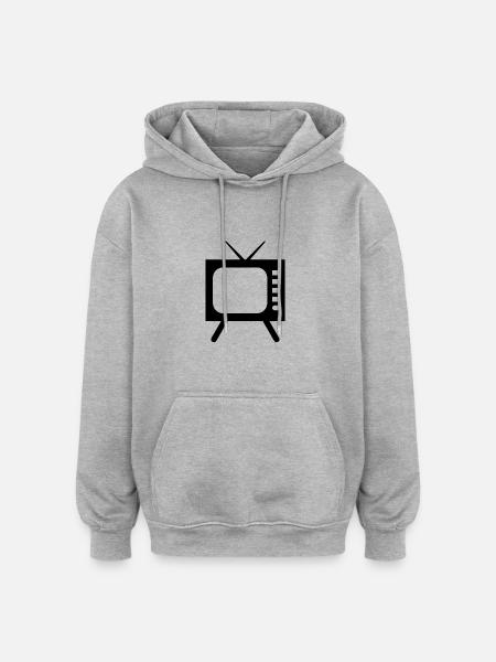 TV icon - Oversized Unisex Hoodie - heather grey