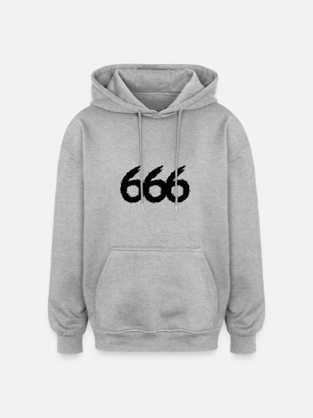 666 symbol number evil devil - Oversized Unisex Hoodie - heather grey