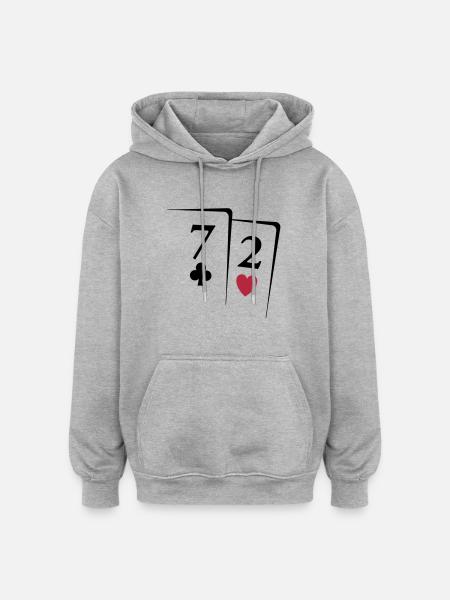 Poker Karten - Oversized Unisex Hoodie - heather grey