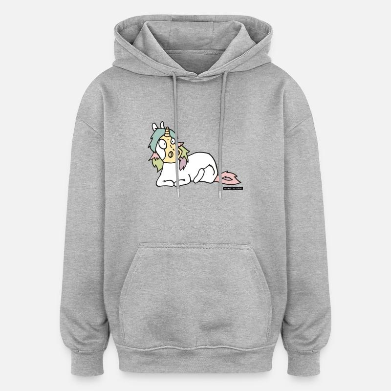 Pferd Nr 3 - Oversized Unisex Hoodie - Grau meliert
