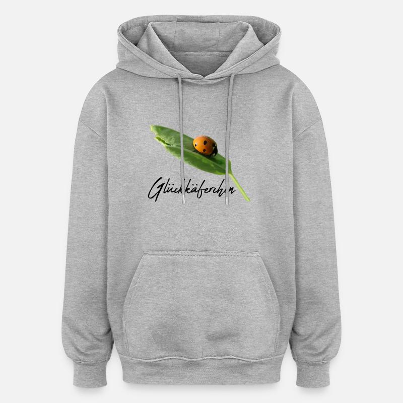 Glückskäferchen Marienkäfer Glücksbringer - Oversized Unisex Hoodie - Grau meliert
