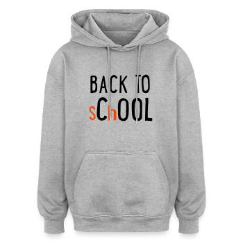 back to school - Oversized Unisex Hoodie - heather grey - Front - Noah (186cm)