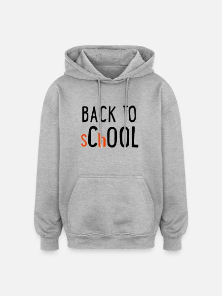 back to school - Oversized Unisex Hoodie - Grau meliert