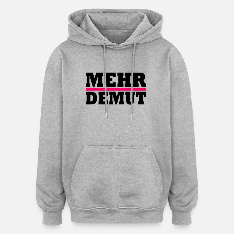 Humilité - Sweat à capuche oversize unisexe - gris chiné