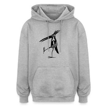 Standing bird - Oversized Unisex Hoodie - heather grey - Front - Noah (186cm)